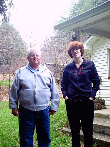 Me and Uncle Chuck A photo of Rachel Nabors and her Uncle Chuck, standing outside