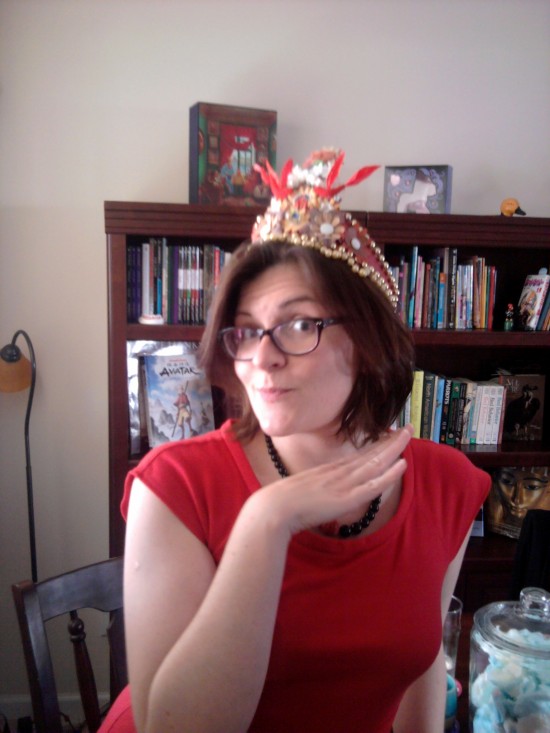 Megan Megan wearing a crown.